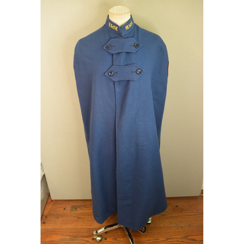 Standardized Apparel Co Vintage Nurse Cape Blue Wool WWII Mercy Patch Women OS